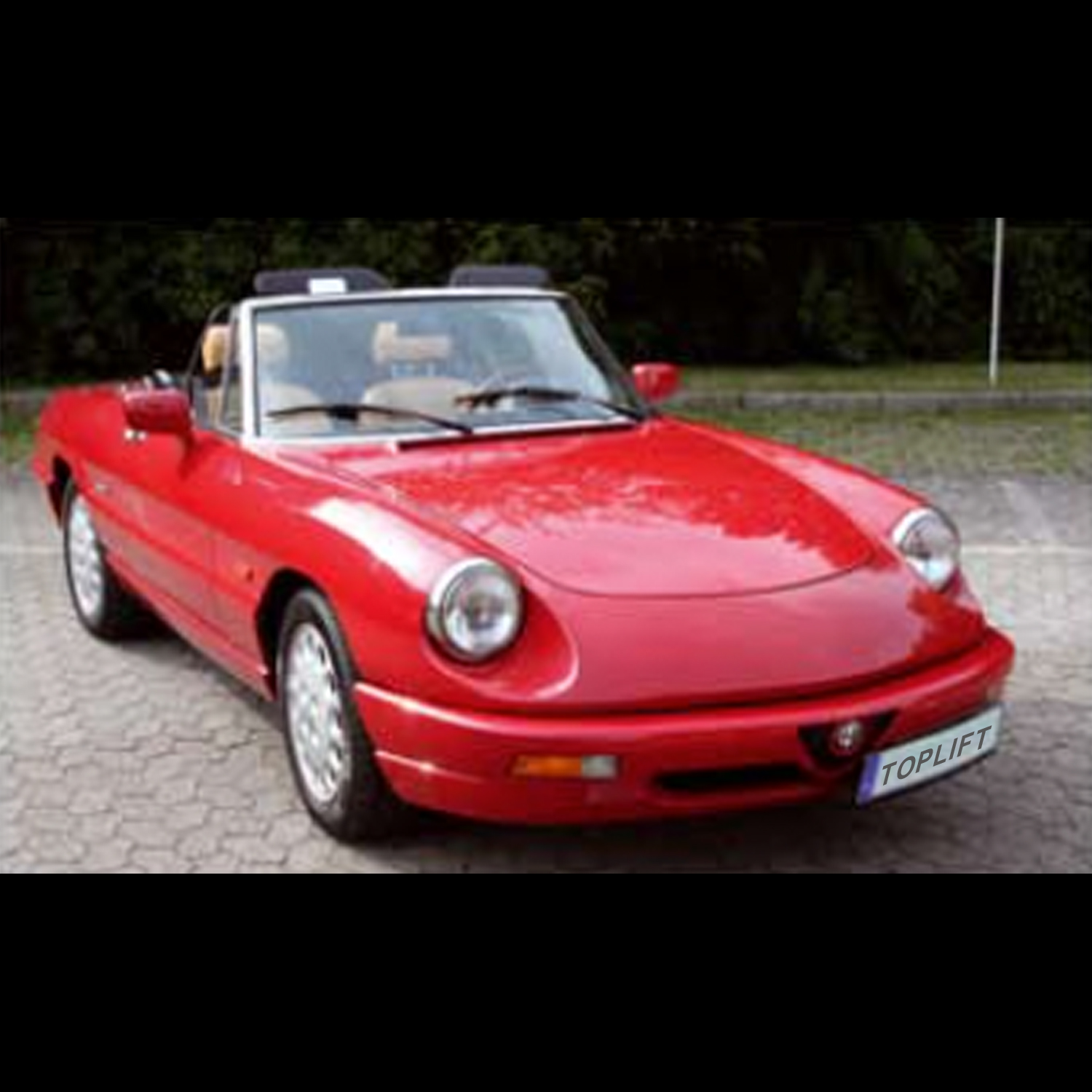 Vindskydd Alfa Romeo Spider 115 snett framifrån