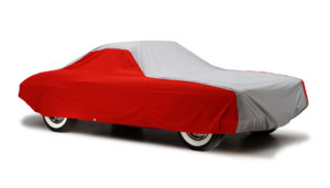 Utomhus biltäcke WeatherShield HP tvåfärgat 1961 Corvette snett framifrån