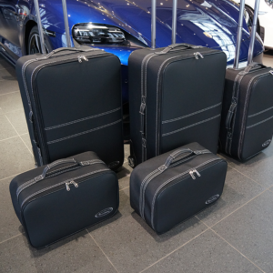 bagageväskor porsche taycan 5 väskor läder fram nylon sidor