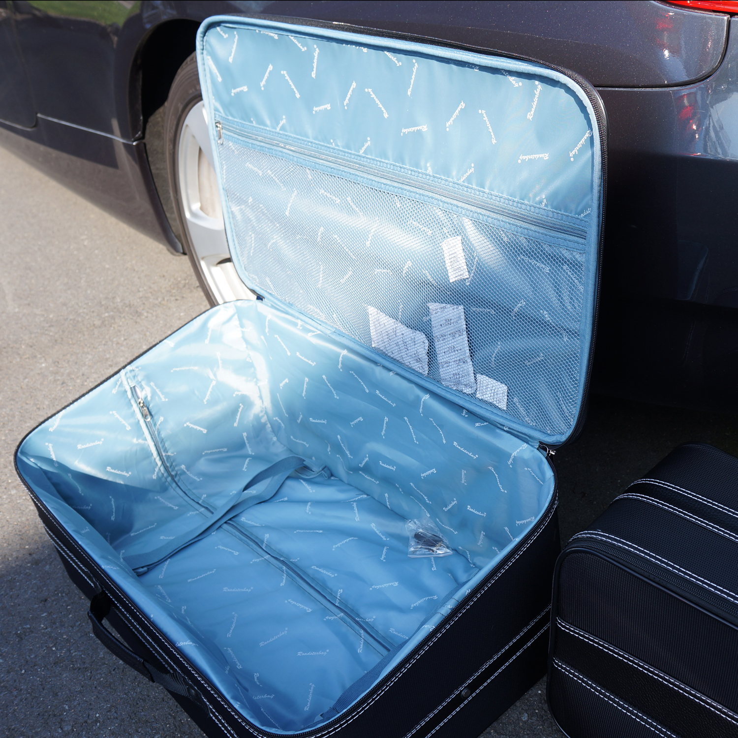 bmw 3-serie E93 cabriolet bagageväskor öppen