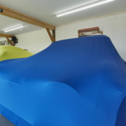 kungsblå inomhus biltäcke mjuk stretch