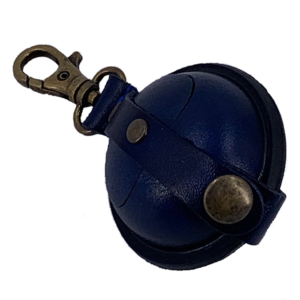 nyckelring mynthållare sadelläder äkta läder blå mini stängd