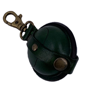 nyckelring mynthållare sadelläder äkta läder grön mini stängd