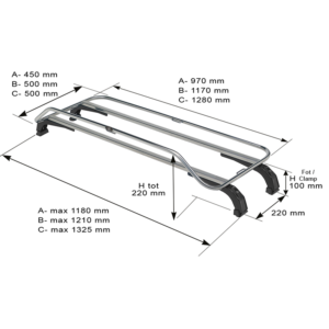 universal lasthållare lasträcke cabriolet baklucka detalj mått